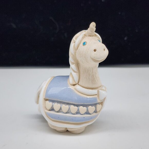Artesania Rinconada Other - Artesania Rinconada Unicorn Figurine Blue With Hearts VTG 3.25" Tall